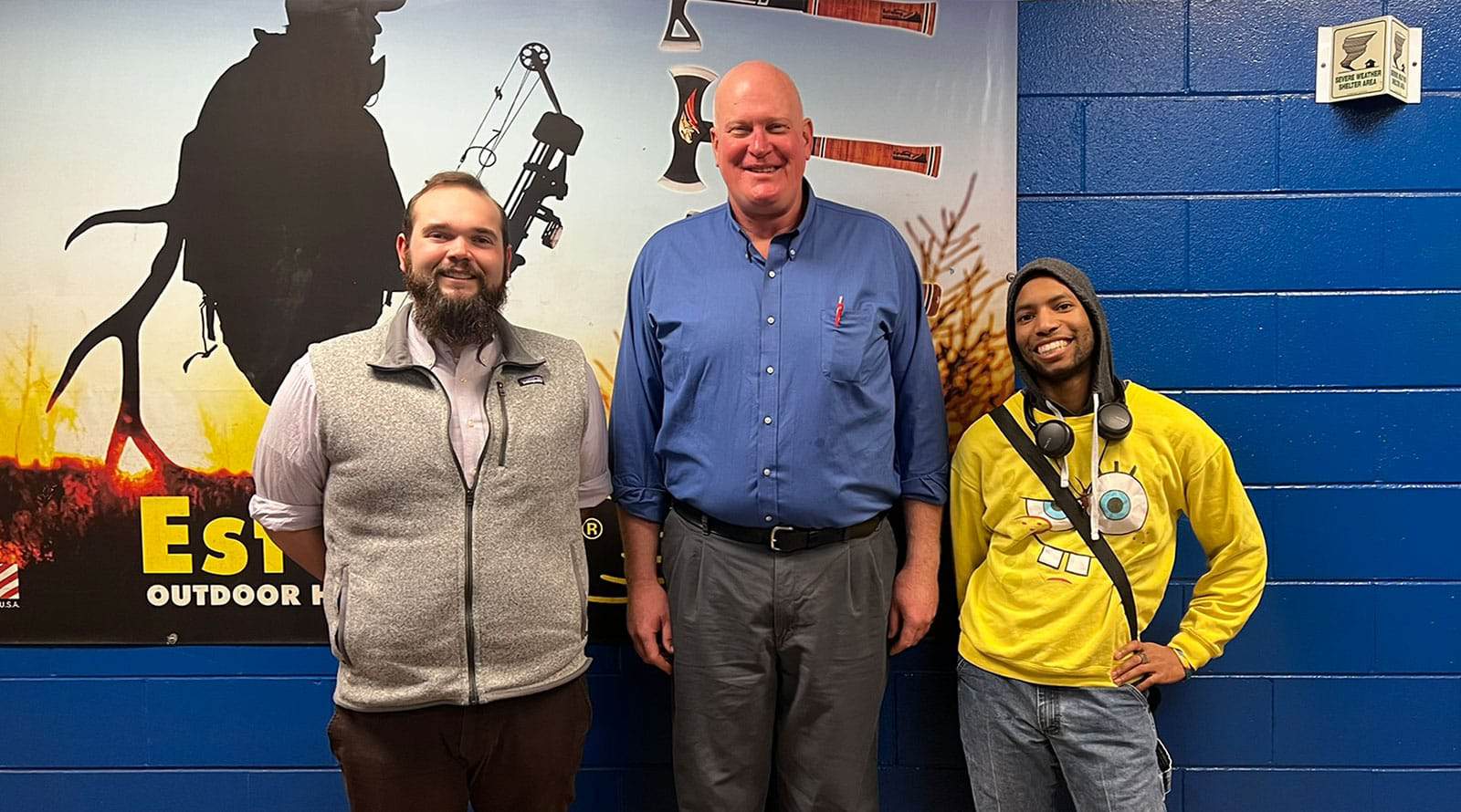 Ben Schatzel, Stannum Core; Jack Ryan, Estwing; Daniel King, Bridgeway job candidate.